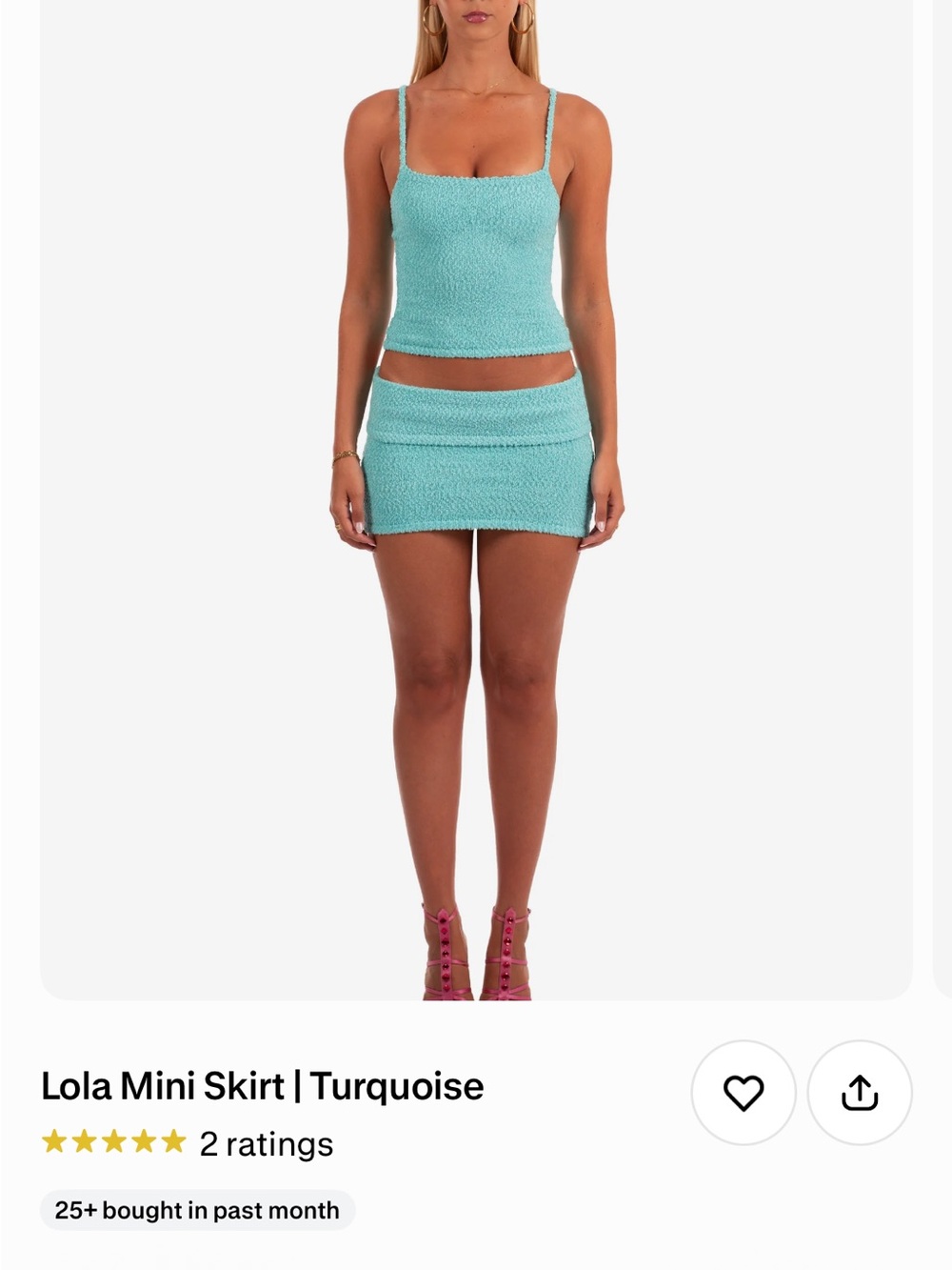Lola Turquoise Mini Skirt